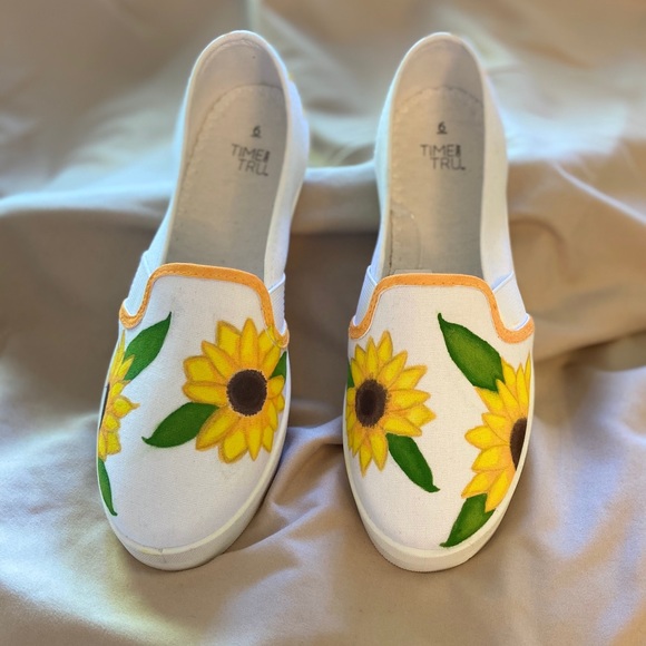 Sunflower Butterfly Women's Slip On Sneakers